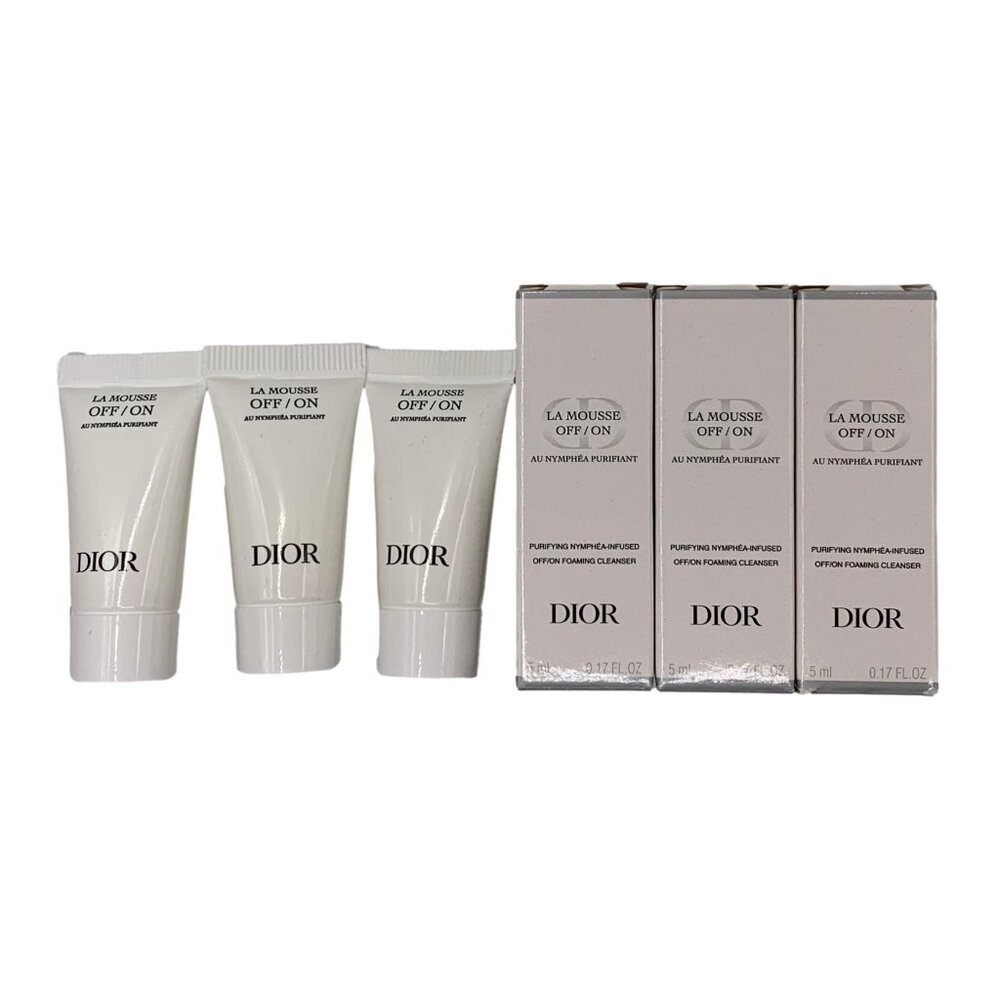 Set of 3 DIOR La Mousse Off/On Foaming Cleanser 0.17oz/5ml each Travel